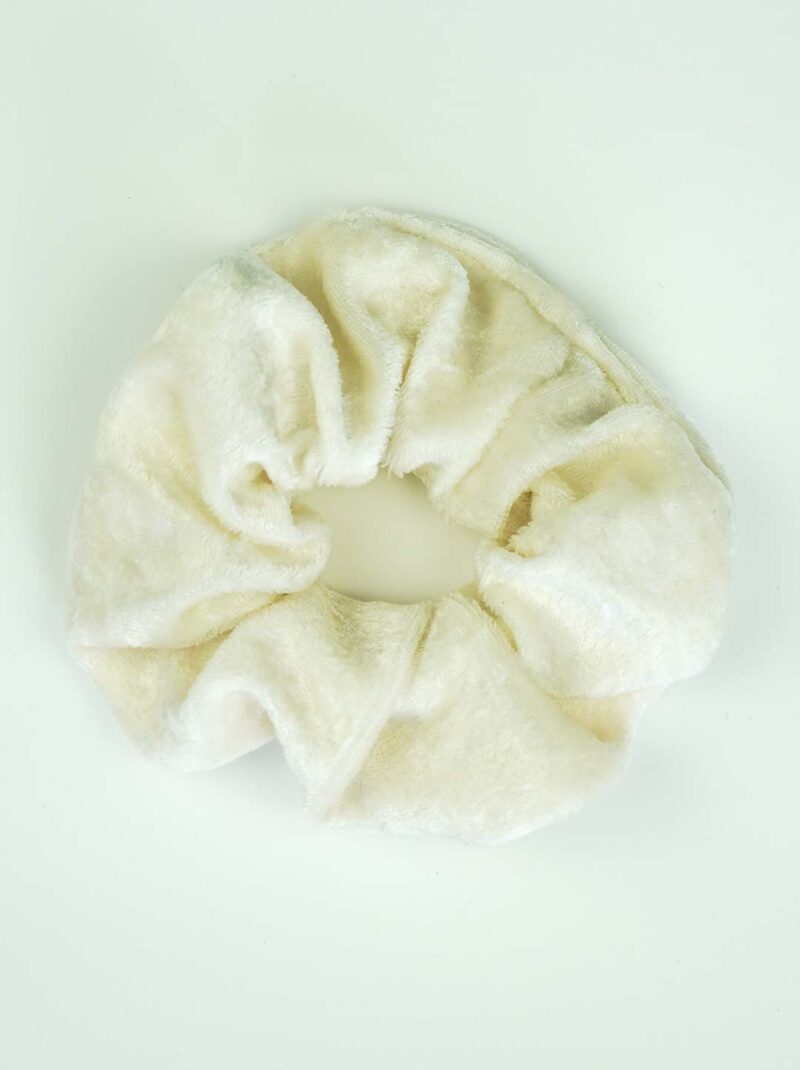 Ivory velvet scrunchie